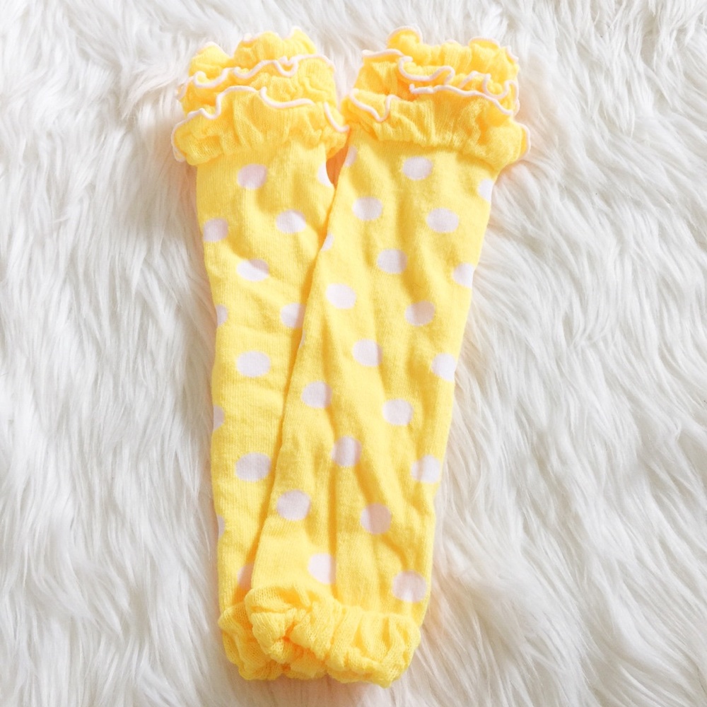 Ruffled Yellow Baby Legwarmers